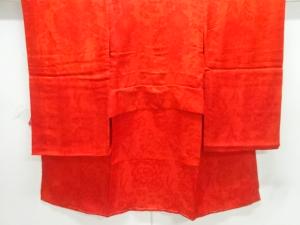 アンティーク　綸子花薬玉模様織出し長襦袢